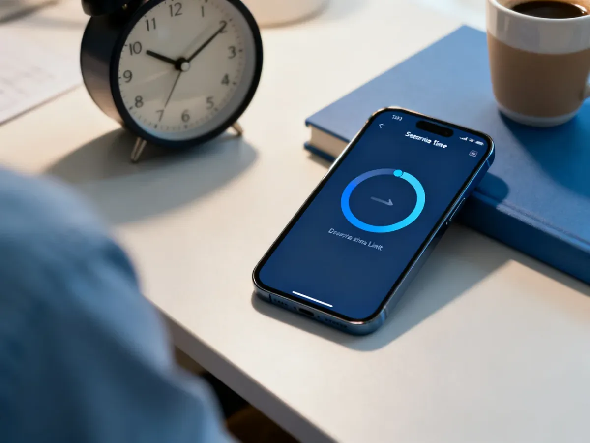 iPhone z ustawionym dziennym limitem czasu korzystania z aplikacji