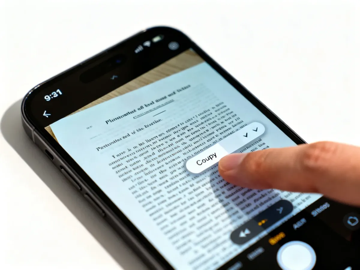 Selecting and copying text from a photo on an iPhone