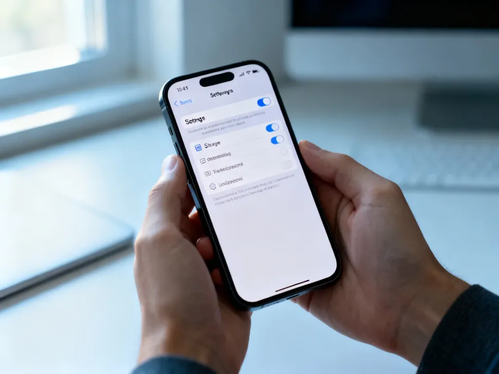 Ekran iPhone’a z otwartym menu ustawień pamięci, ułatwiający zarządzanie danymi aplikacji.