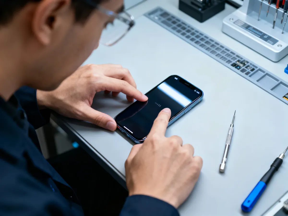 Testowanie wymienionego wyświetlacza iPhone’a 11 w serwisie