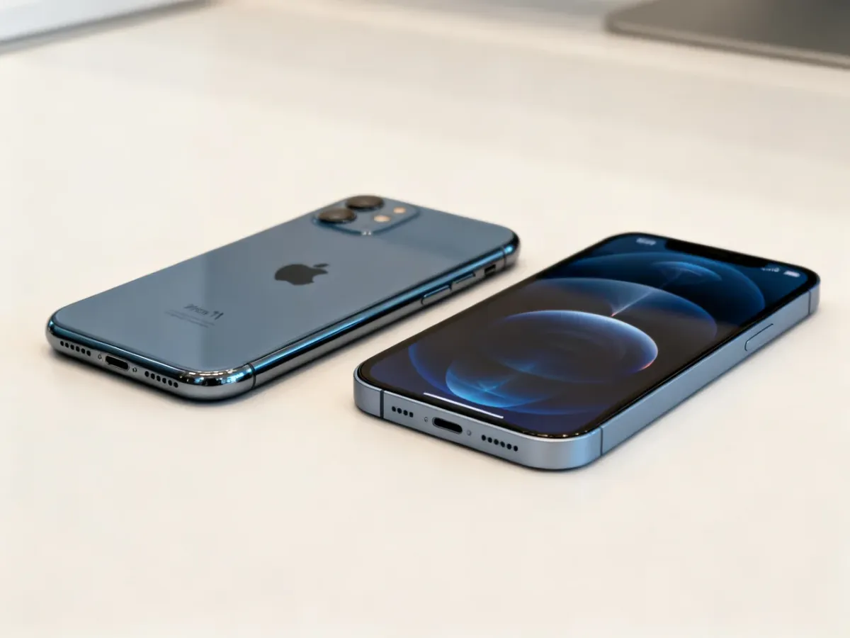 iPhone 11 i iPhone 12 ustawione obok siebie