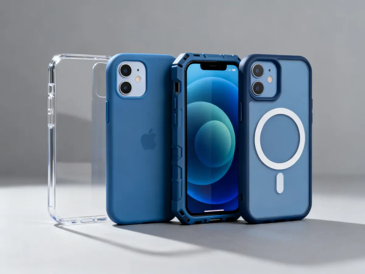 Cztery różne etui ochronne przeznaczone do iPhone’a 12