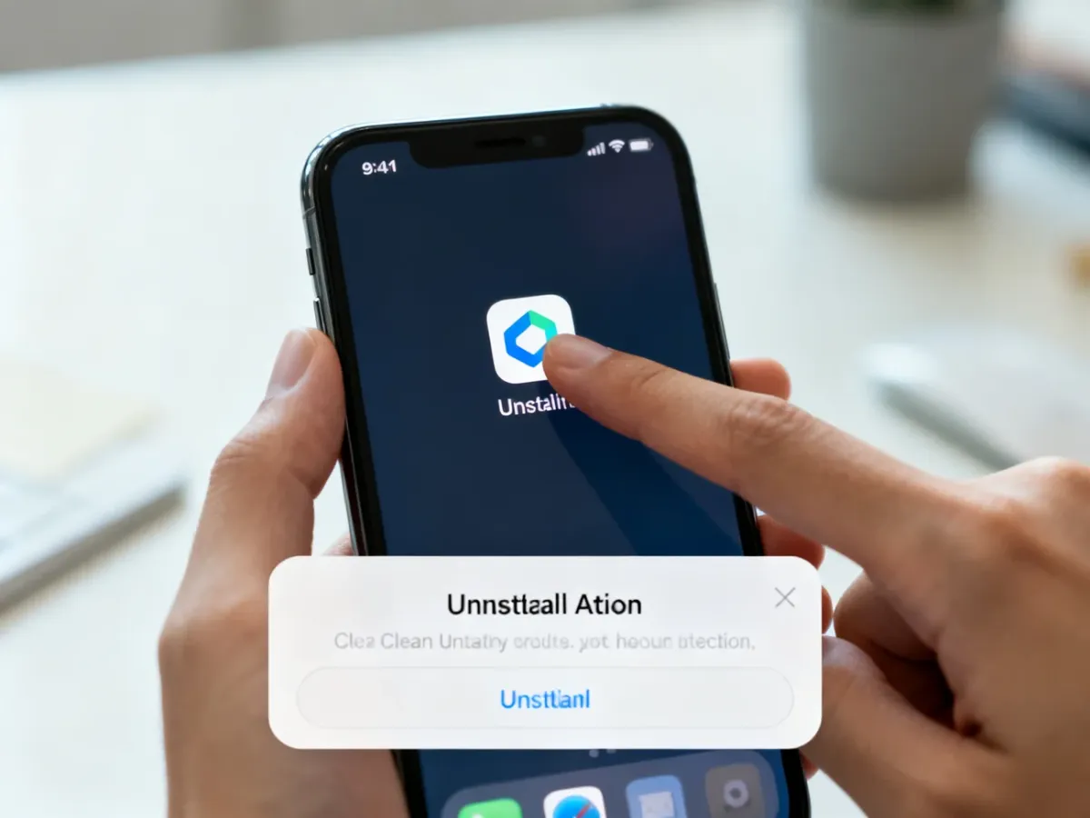 iPhone z przytrzymaną ikoną aplikacji na ekranie głównym