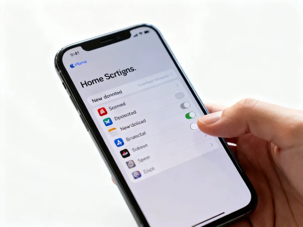 Wybór ustawienia wyświetlania nowych aplikacji na ekranie początkowym iPhone’a