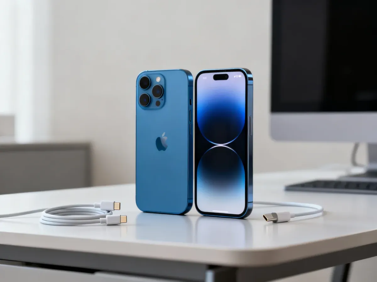 iPhone 14 i iPhone 15 ustawione obok siebie podczas porównania