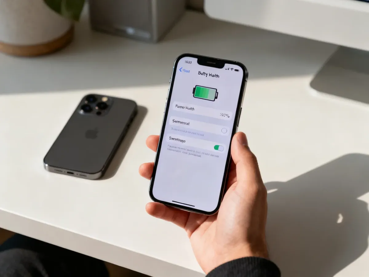 iPhone 12 Pro displaying the battery health settings screen