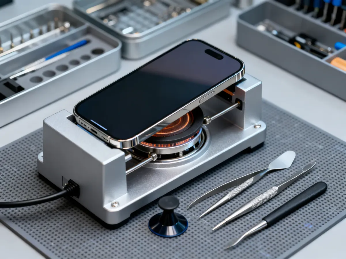 Wymiana ekranu iPhone’a 15 przy użyciu specjalistycznych narzędzi