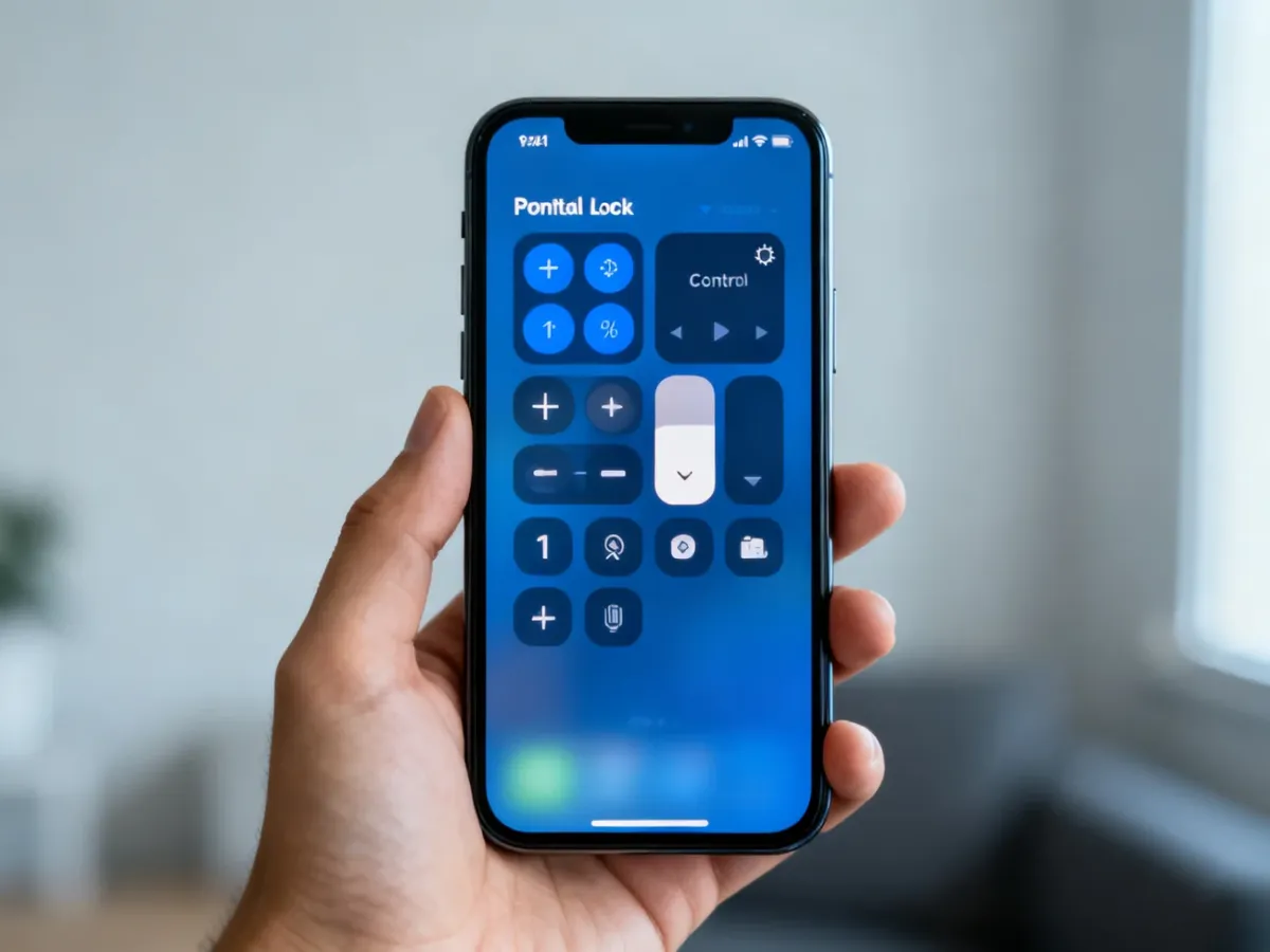 iPhone z aktywną blokadą orientacji pionowej w Centrum sterowania