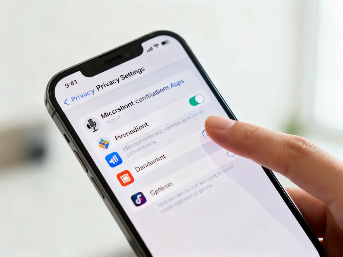 iPhone microphone permissions being managed in privacy settings