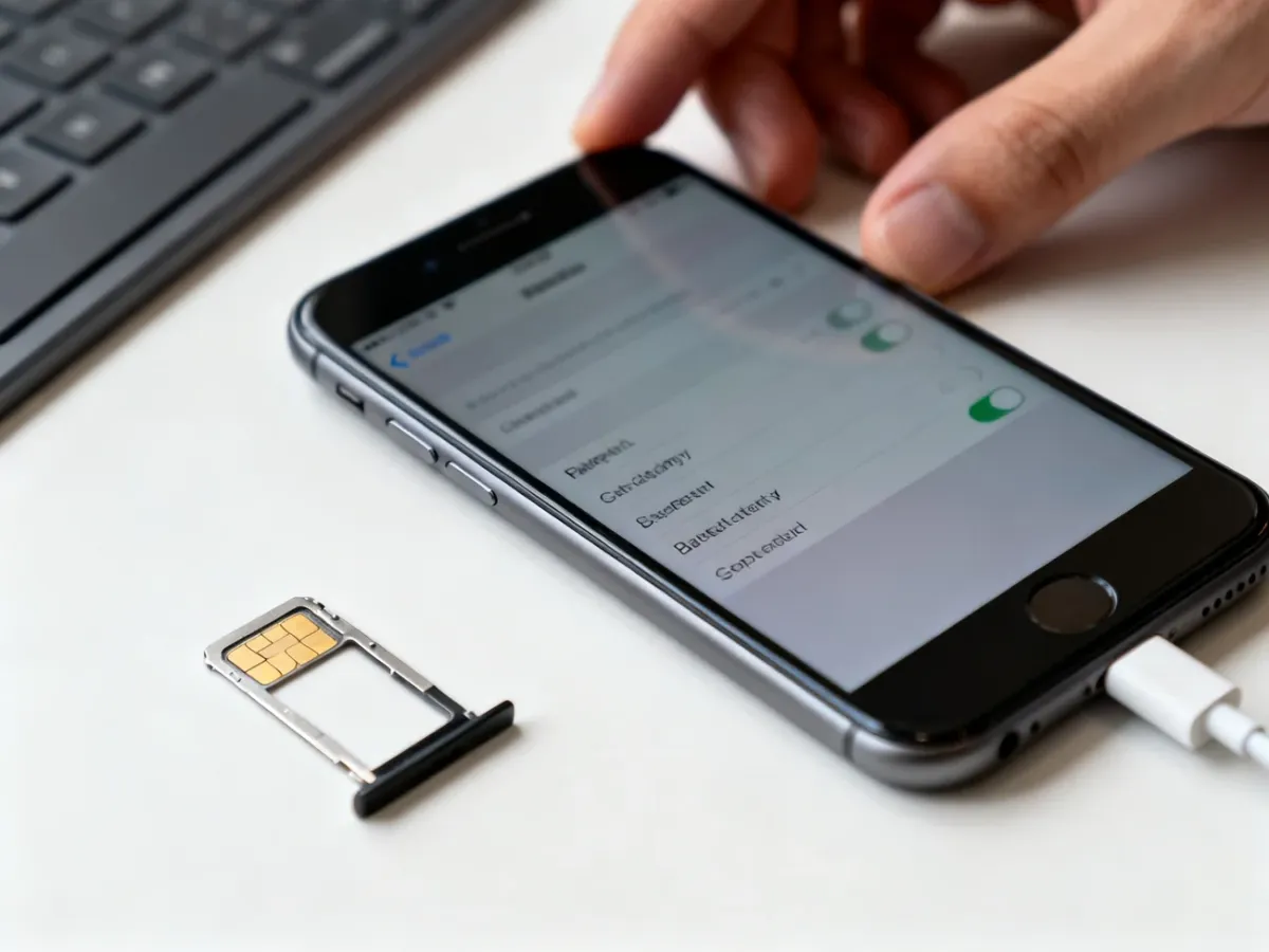 Sprawdzanie używanego iPhone’a przed zakupem na biurku