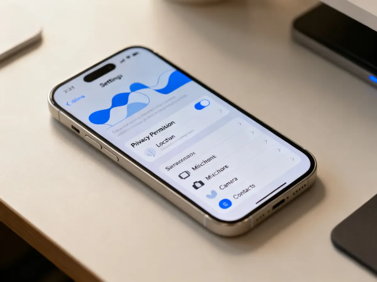 iPhone showing privacy and app permission settings