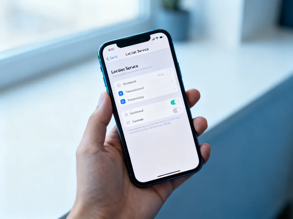 iPhone showing location services settings