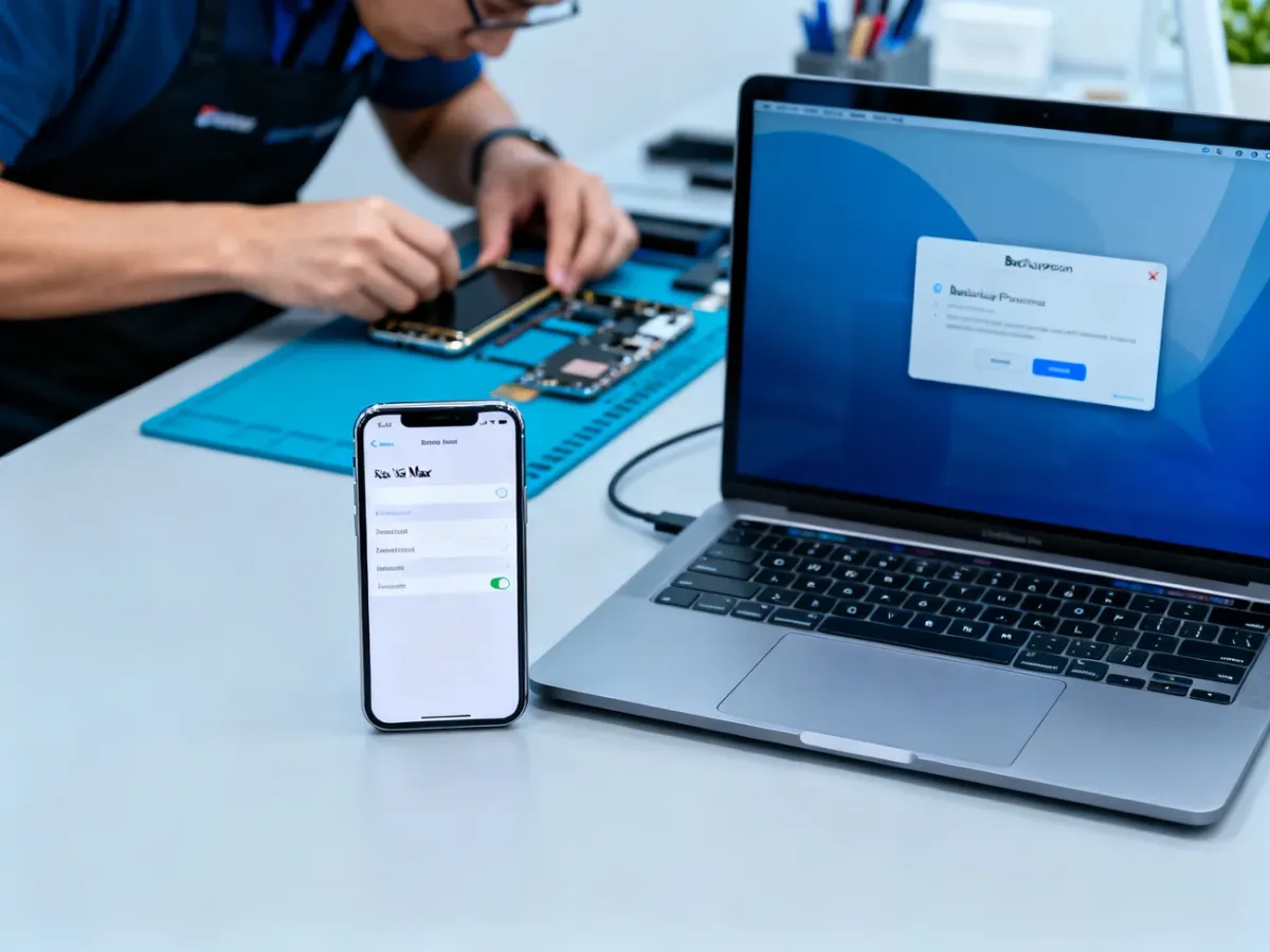 Przygotowanie iPhone’a XS Max do serwisu i wykonanie kopii zapasowej