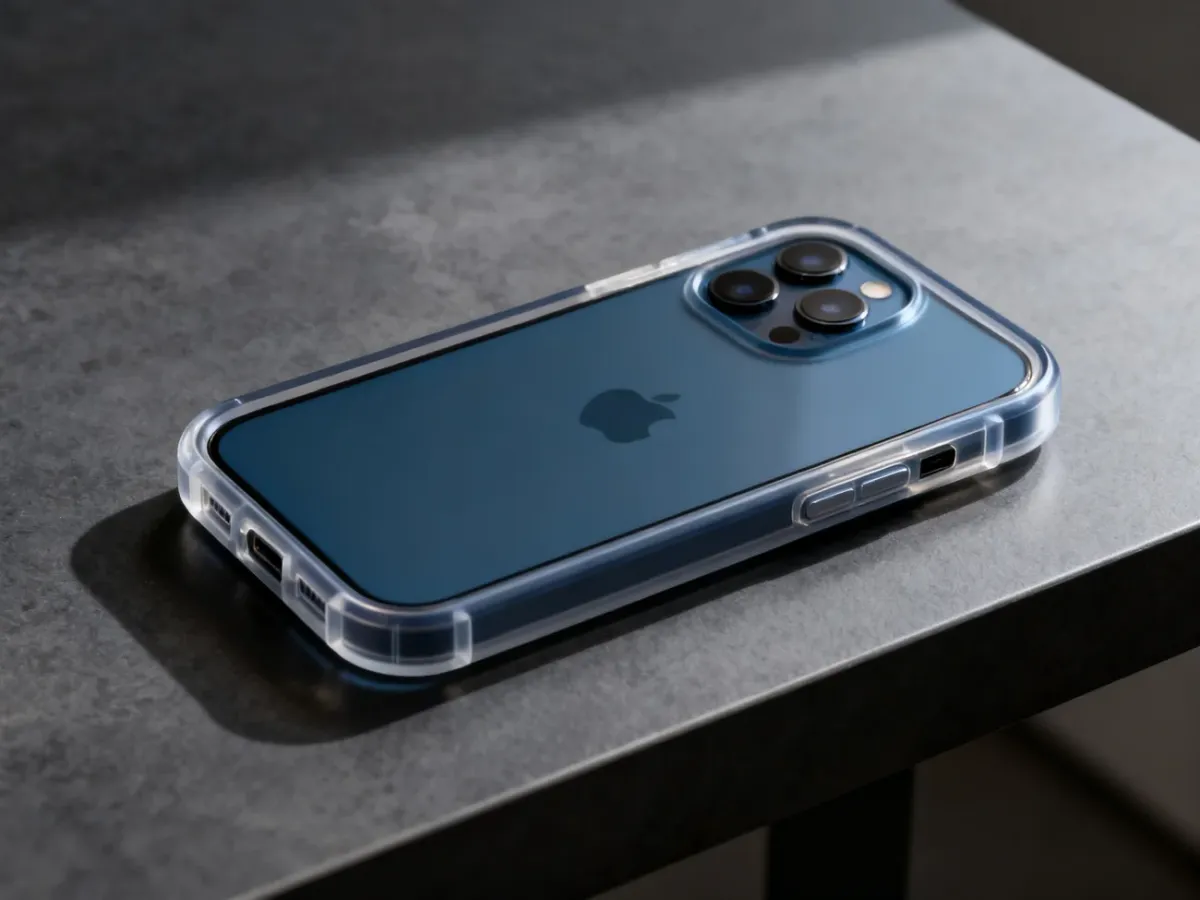 iPhone 12 Pro w dwuwarstwowym etui ochronnym z podwyższonymi rantami