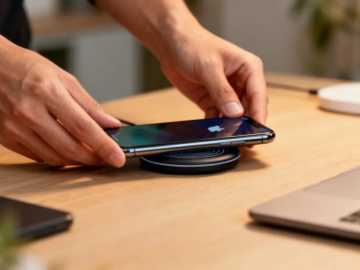 Prawidłowe ułożenie iPhone’a 11 na ładowarce bezprzewodowej