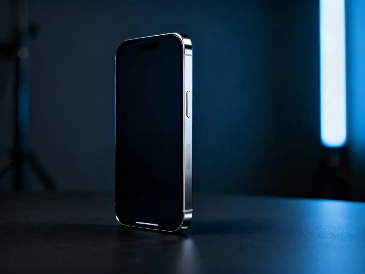 Elegancki profesjonalny smartfon Apple na ciemnym tle