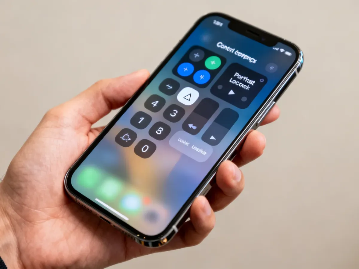 iPhone z wyłączoną blokadą orientacji obracany do poziomu