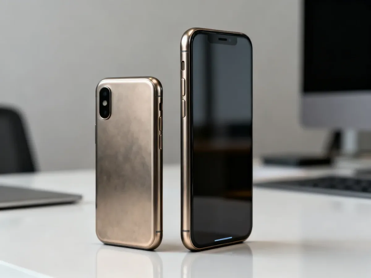 Porównanie rozmiaru dwóch tytanowych modeli iPhone’a Pro