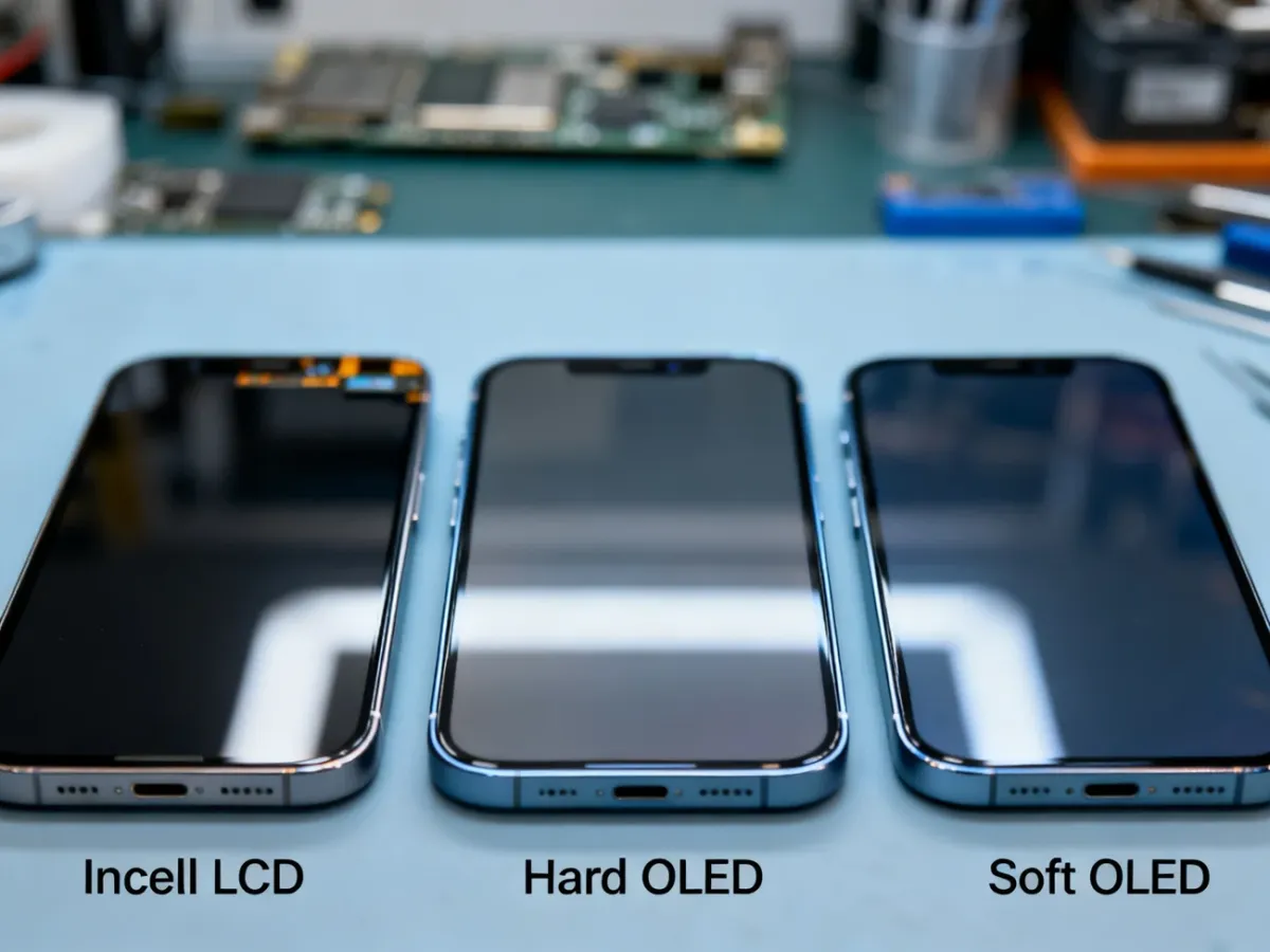 Porównanie paneli Incell, Hard OLED i Soft OLED do iPhone’a 12