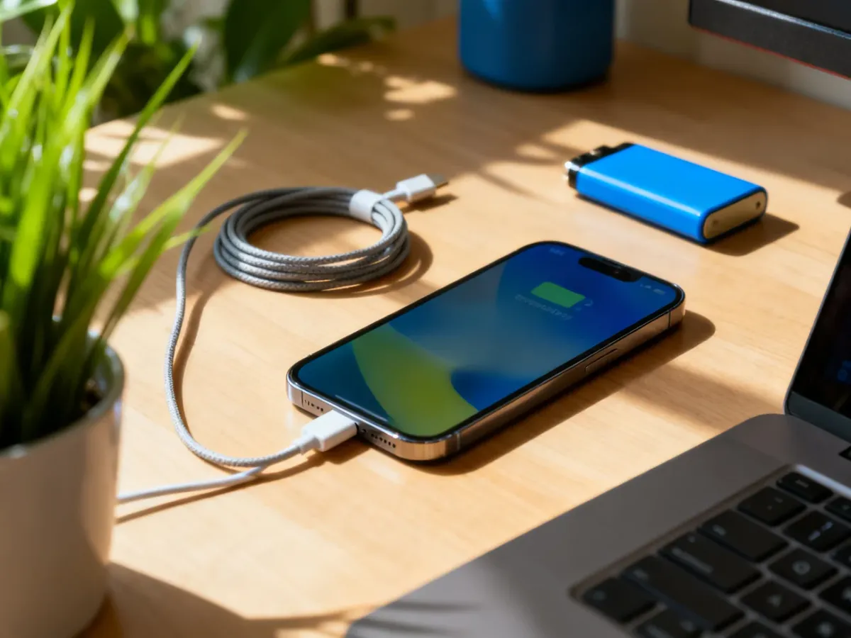 iPhone podczas optymalizacji baterii i ładowania