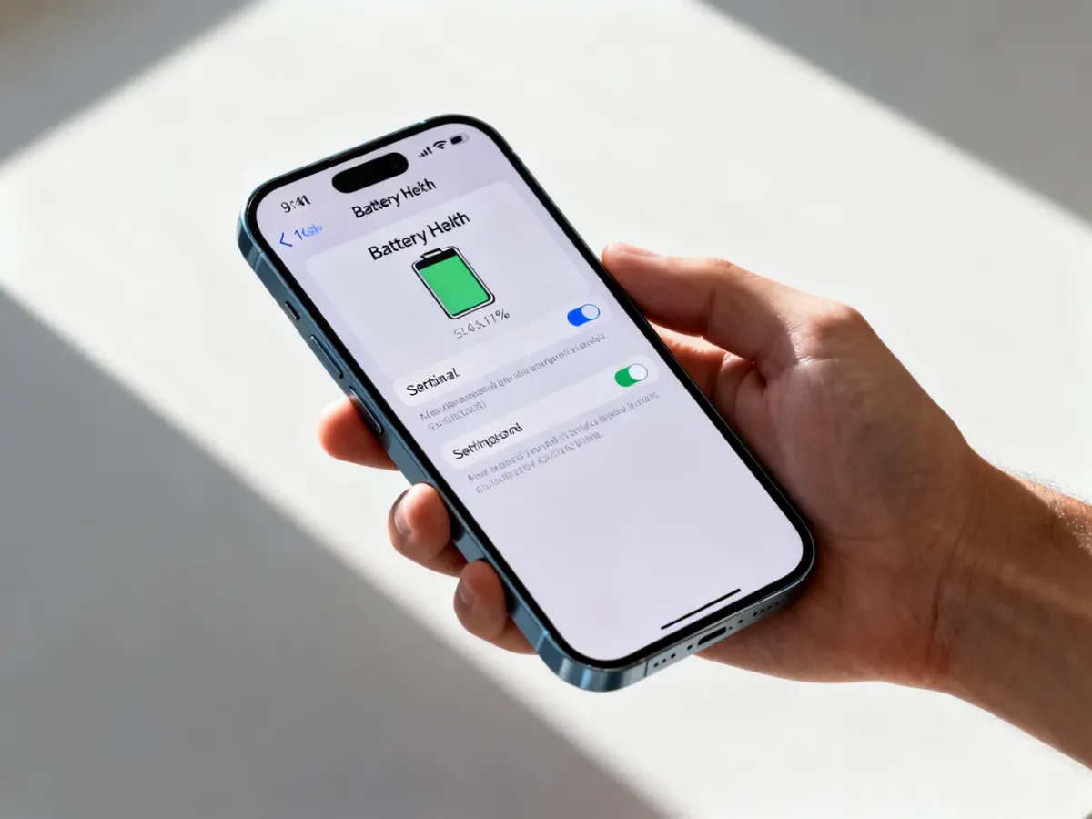 iPhone 14 displaying the battery health settings screen
