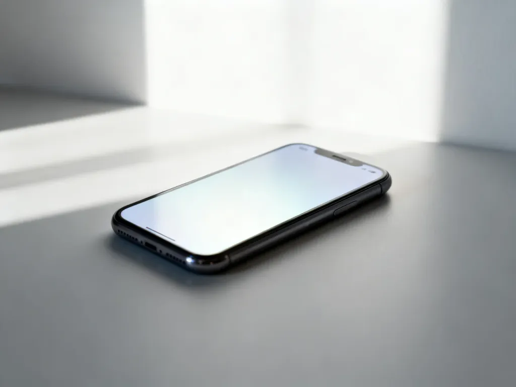 iPhone 11 leżący na jasnym tle, symbolizujący przywrócenie ustawień fabrycznych i czysty start urządzenia.