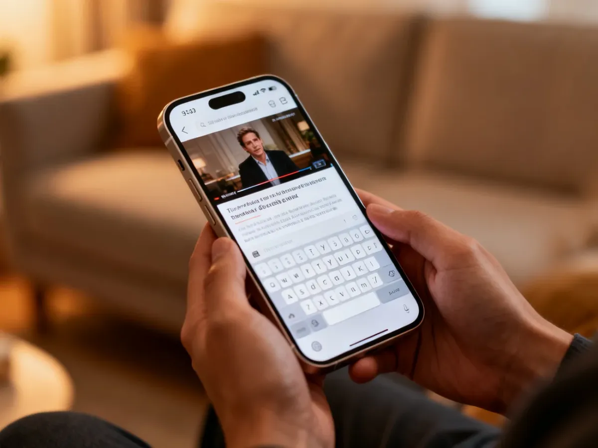 Większy smartfon używany do oglądania i pisania