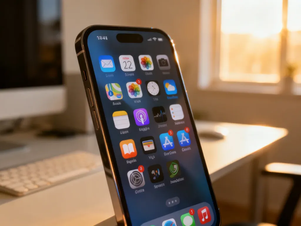 Ekran iPhone'a z ikonami aplikacji w trybie edycji, gotowymi do usunięcia.
