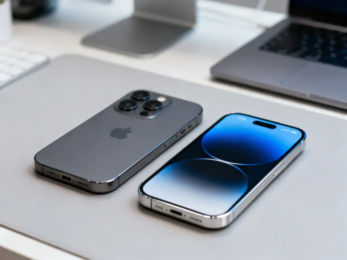 iPhone 15 i iPhone 15 Pro ustawione obok siebie