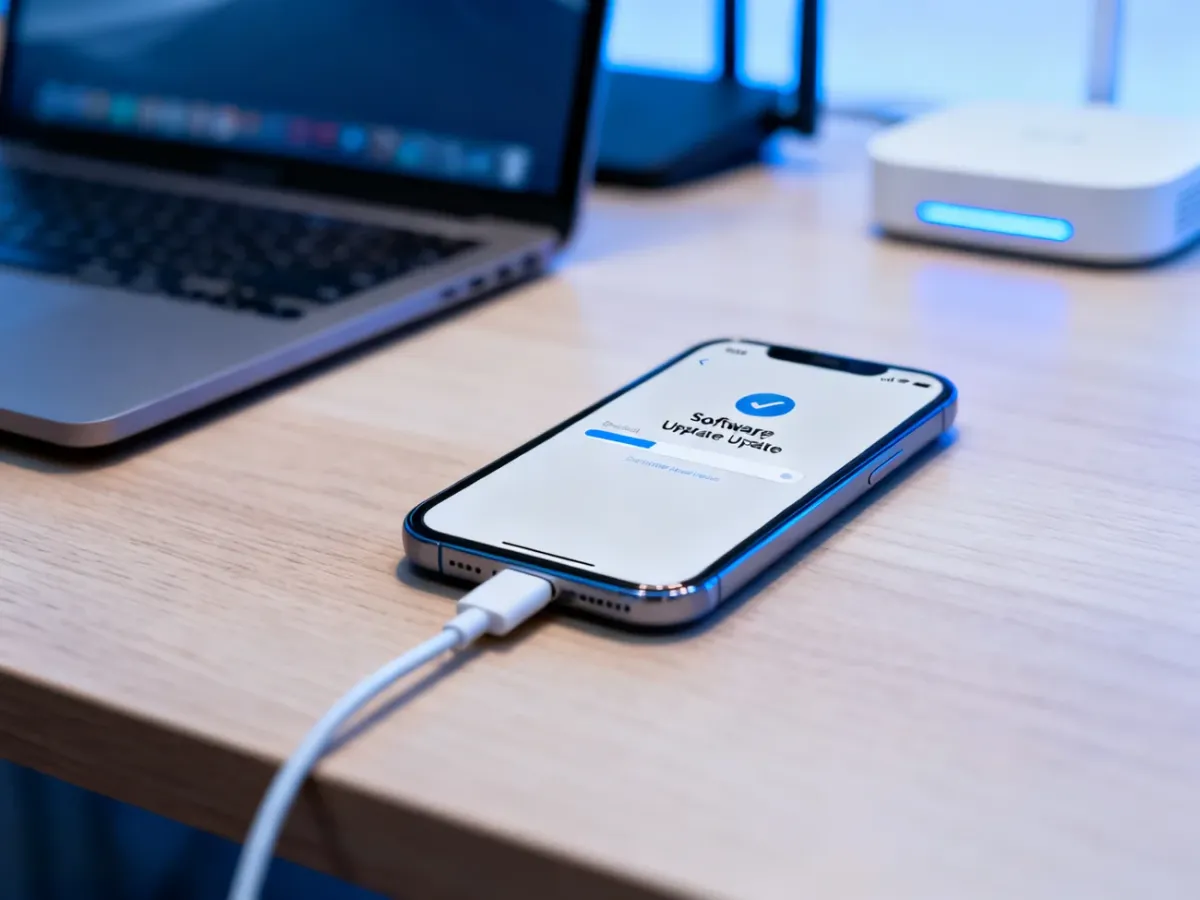 iPhone updating while connected to power and Wi-Fi