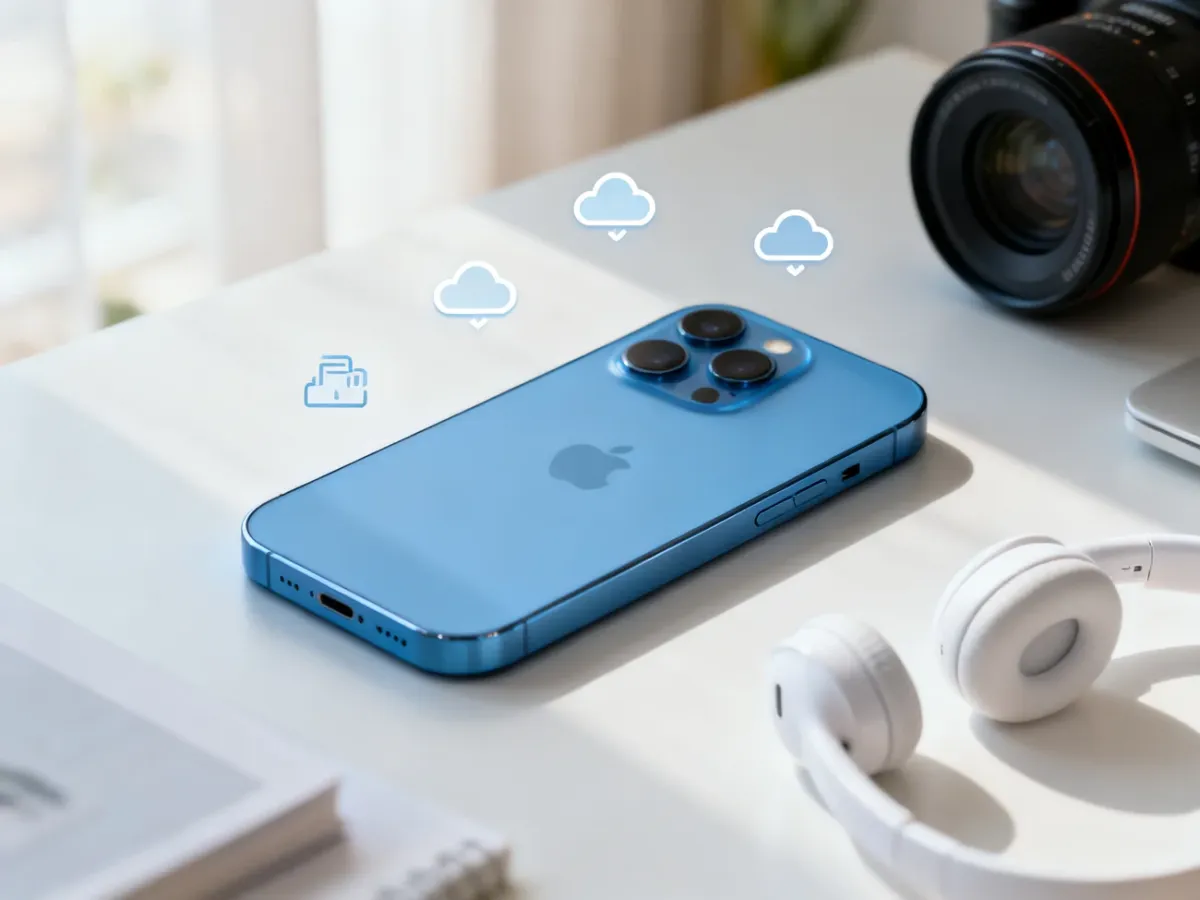 iPhone 15 128 GB na minimalistycznym biurku z akcesoriami do codziennego użytkowania