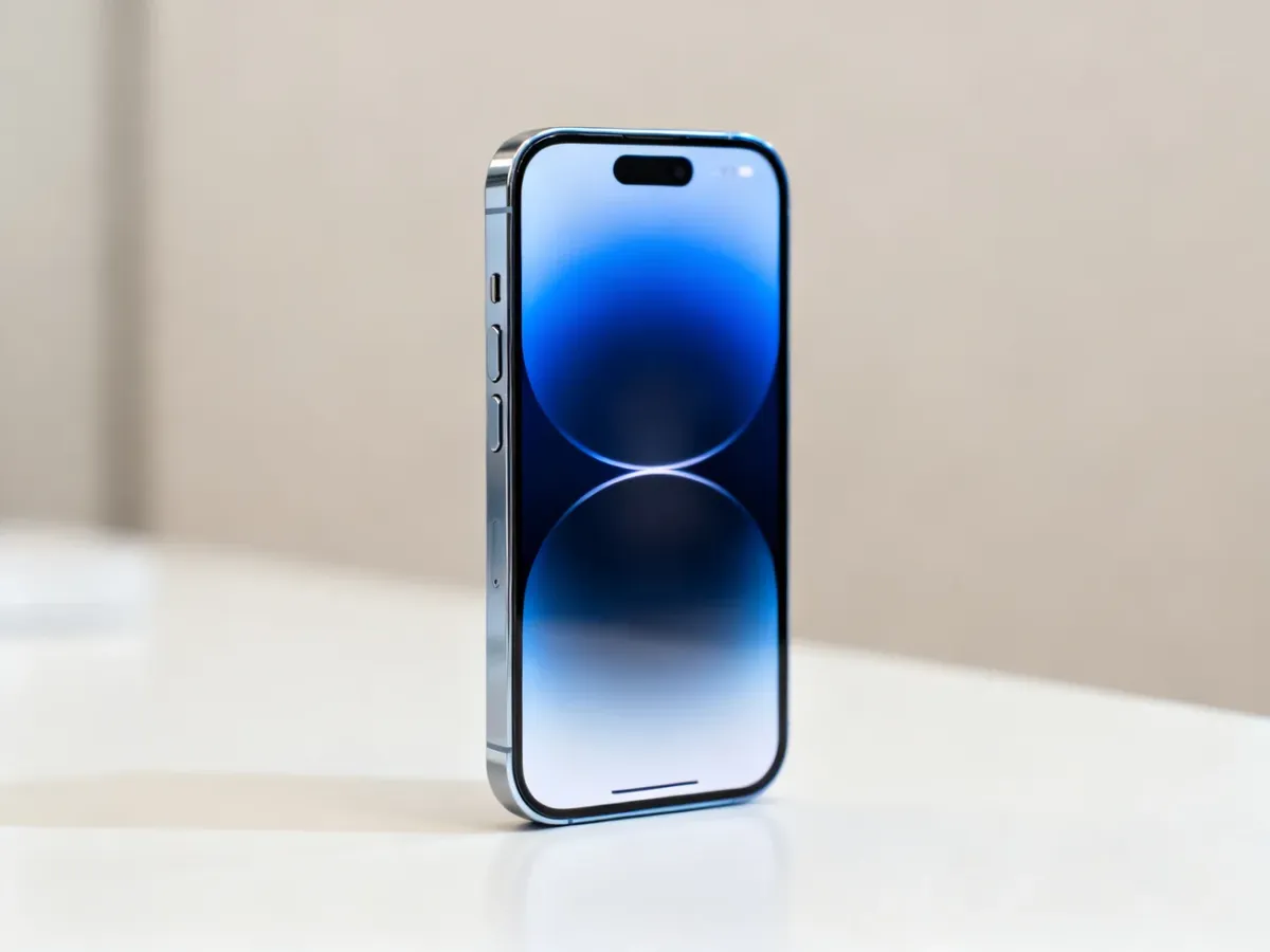 iPhone 17 ustawiony w eleganckiej studyjnej scenerii