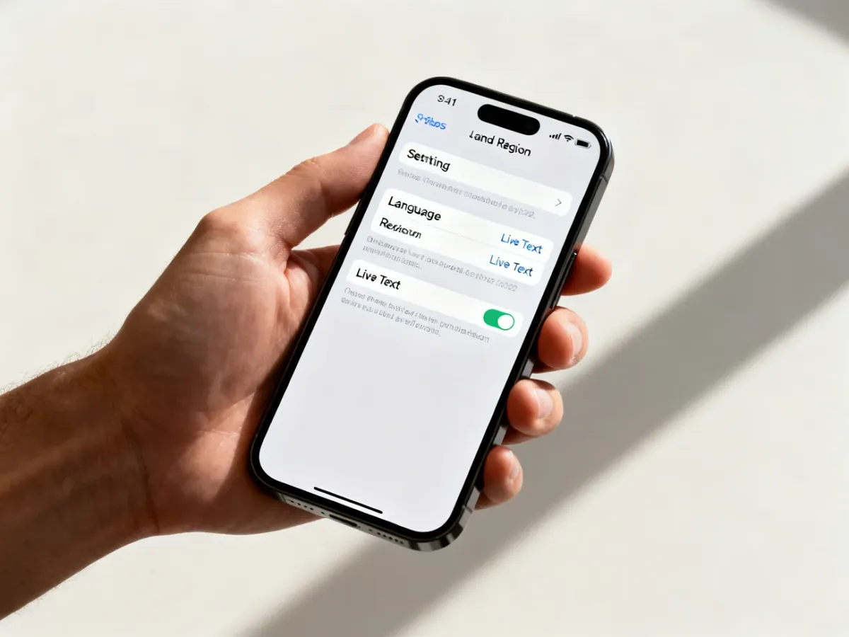 iPhone showing the Live Text setting in the system settings
