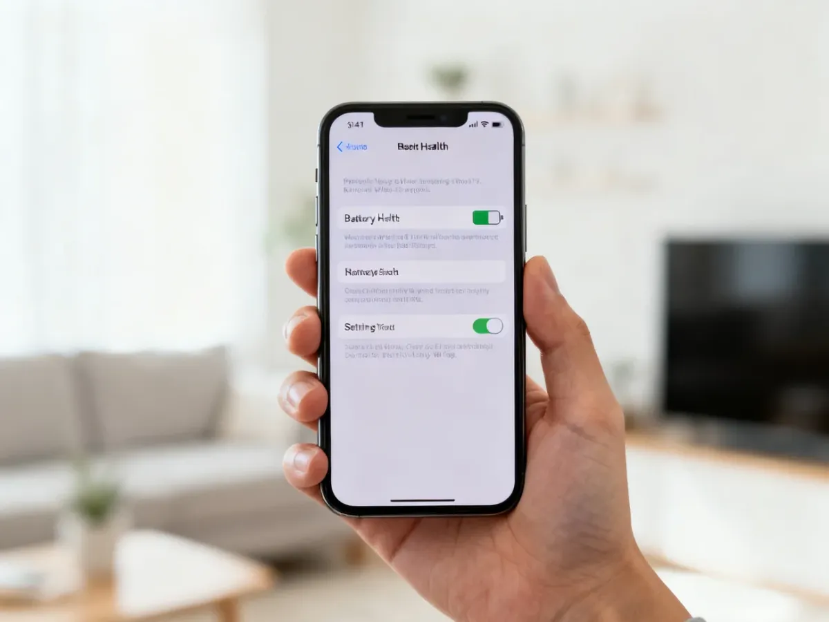 iPhone z widocznym zużyciem baterii w ustawieniach kondycji baterii