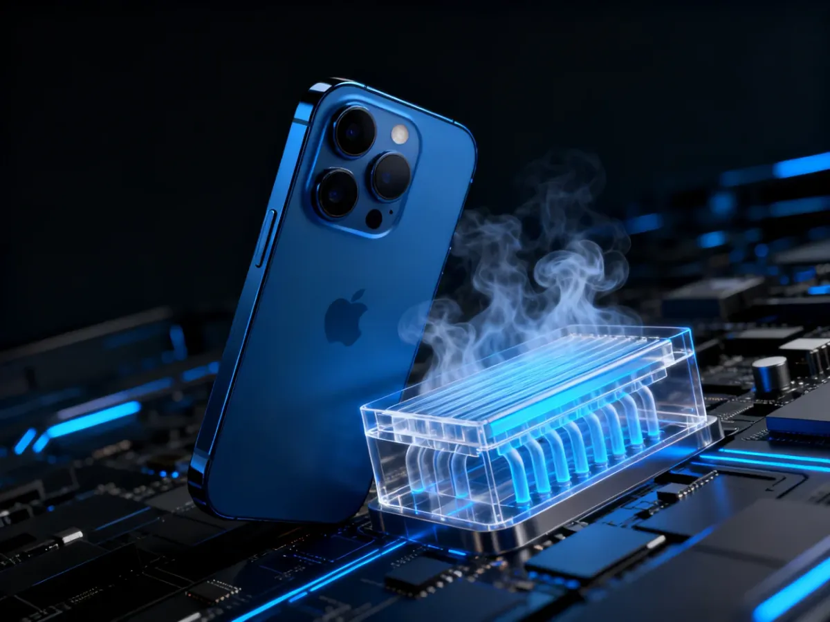 iPhone 17 Pro z wizualizacją chłodzenia parowego