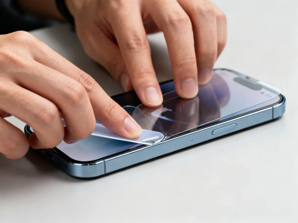 Naklejanie ochrony na ekran iPhone’a za pomocą karty