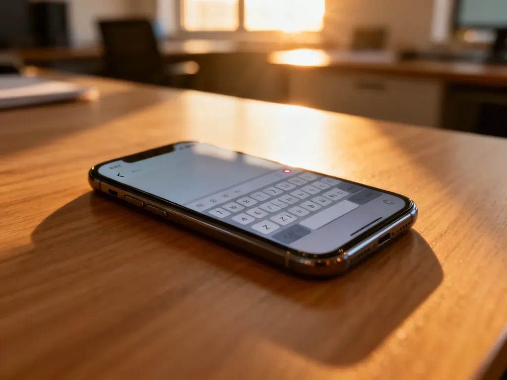 Zbliżenie na ekran smartfona z klawiaturą ekranową, ilustrujące problem z pisaniem na urządzeniu mobilnym.